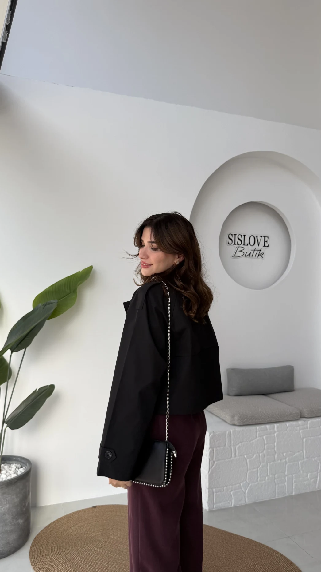 Maya Yarım Kruvaze Trençkot - Siyah - Kod: 7529