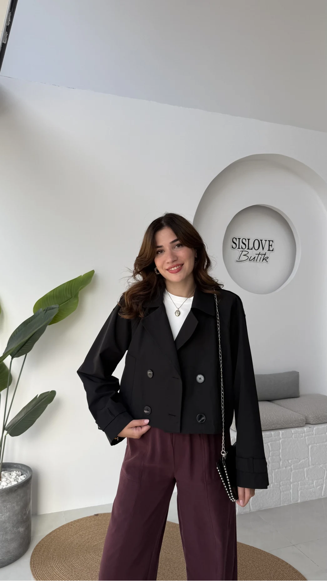 Maya Yarım Kruvaze Trençkot - Siyah - Kod: 7529