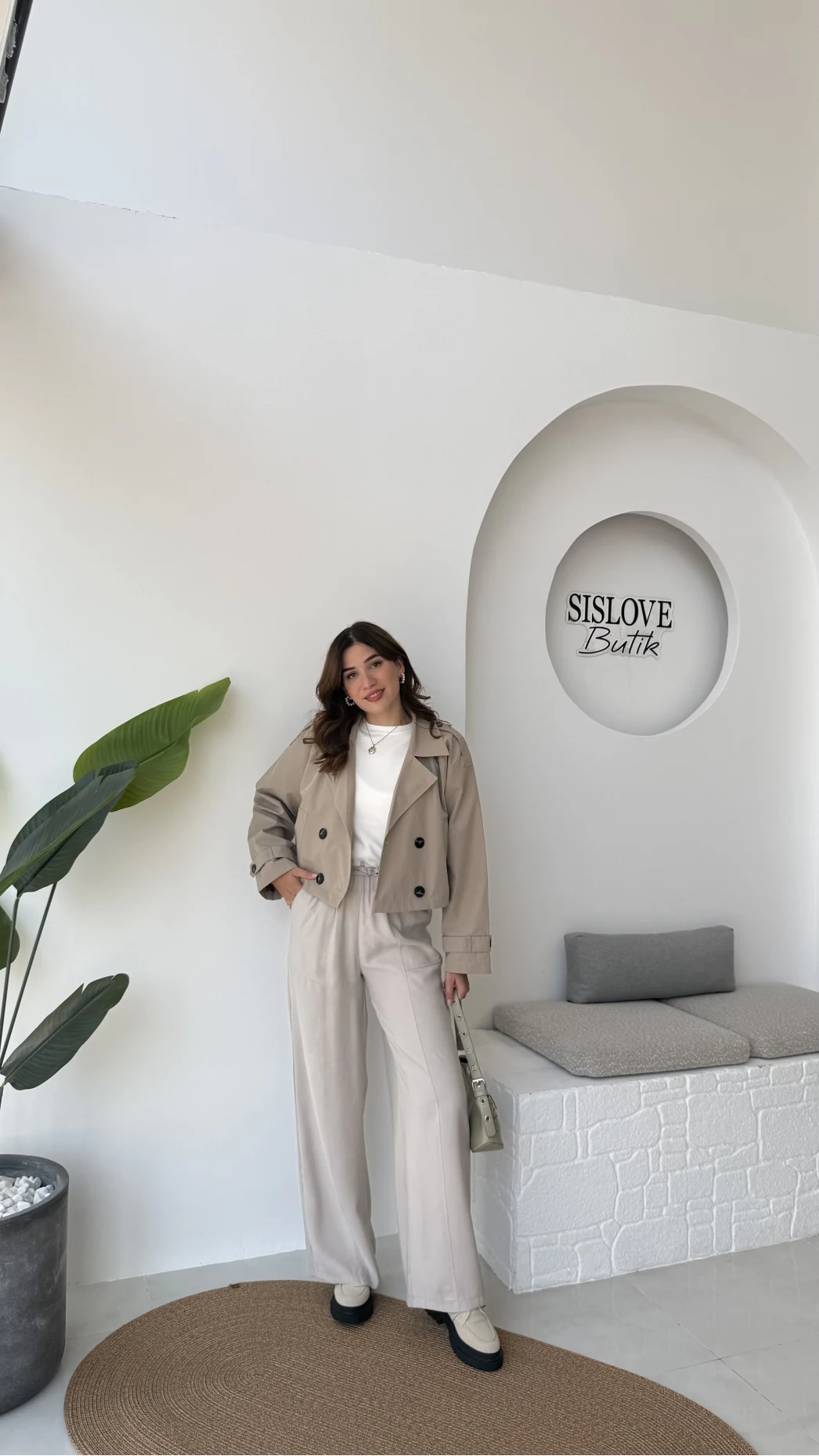 Maya Yarım Kruvaze Trençkot - Vizon - Kod: 7529