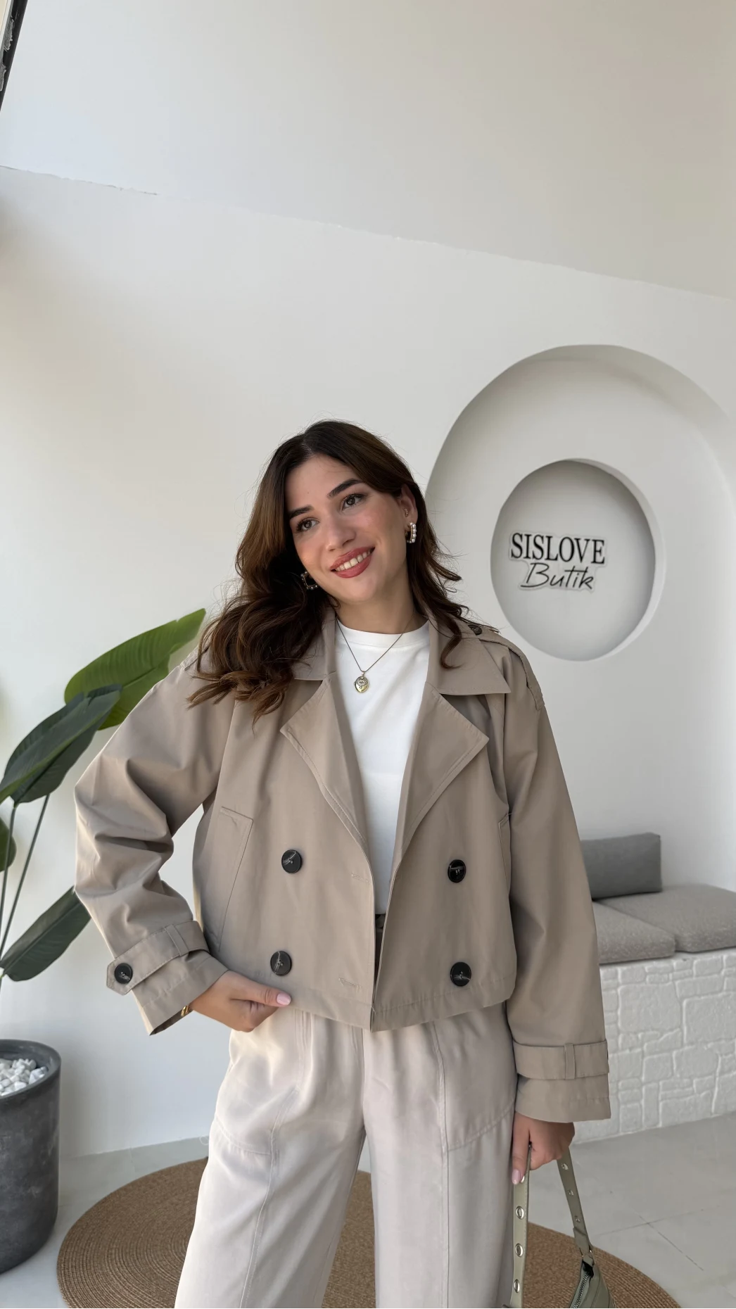 Maya Yarım Kruvaze Trençkot - Vizon - Kod: 7529