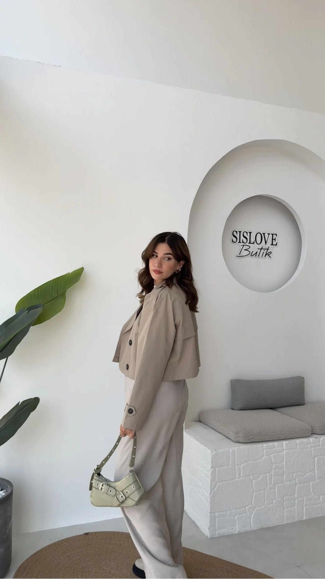 Maya Yarım Kruvaze Trençkot - Vizon - Kod: 7529