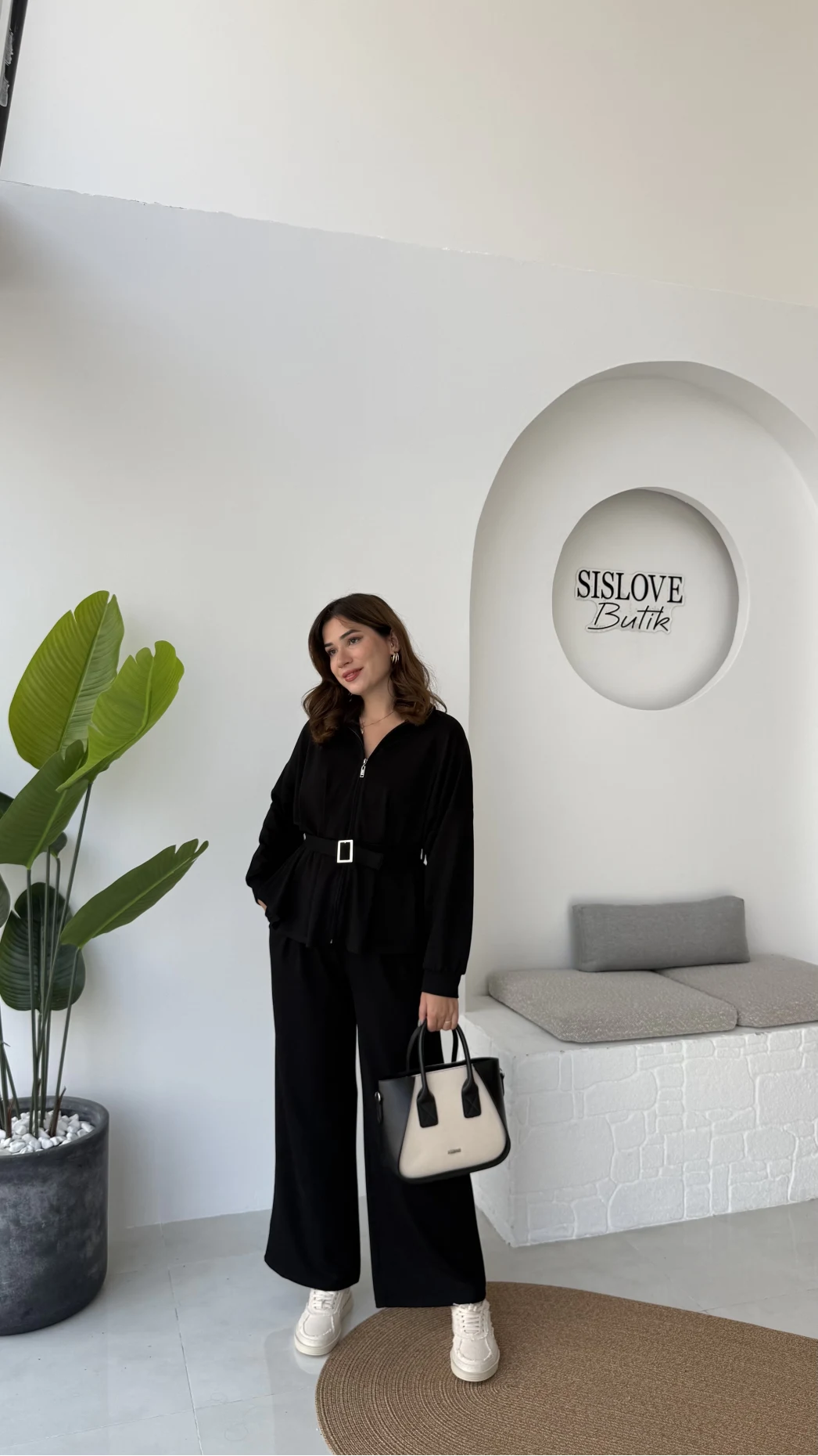 Meeri Kemer Detay Ceket Pantolon Takım - Siyah - Kod: 128