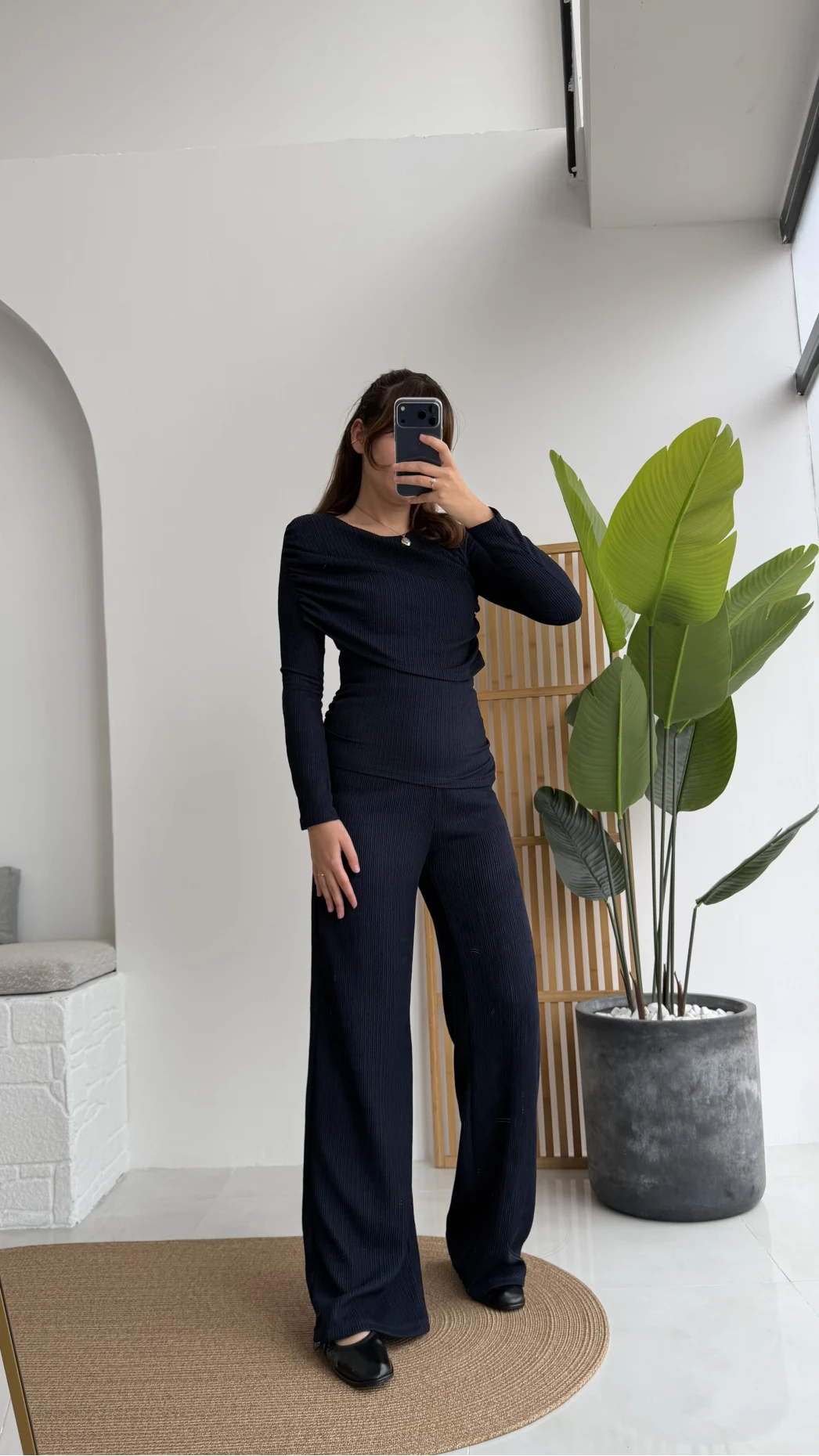 Melanie Fitilli Bluz Pantolon Takım - Lacivert