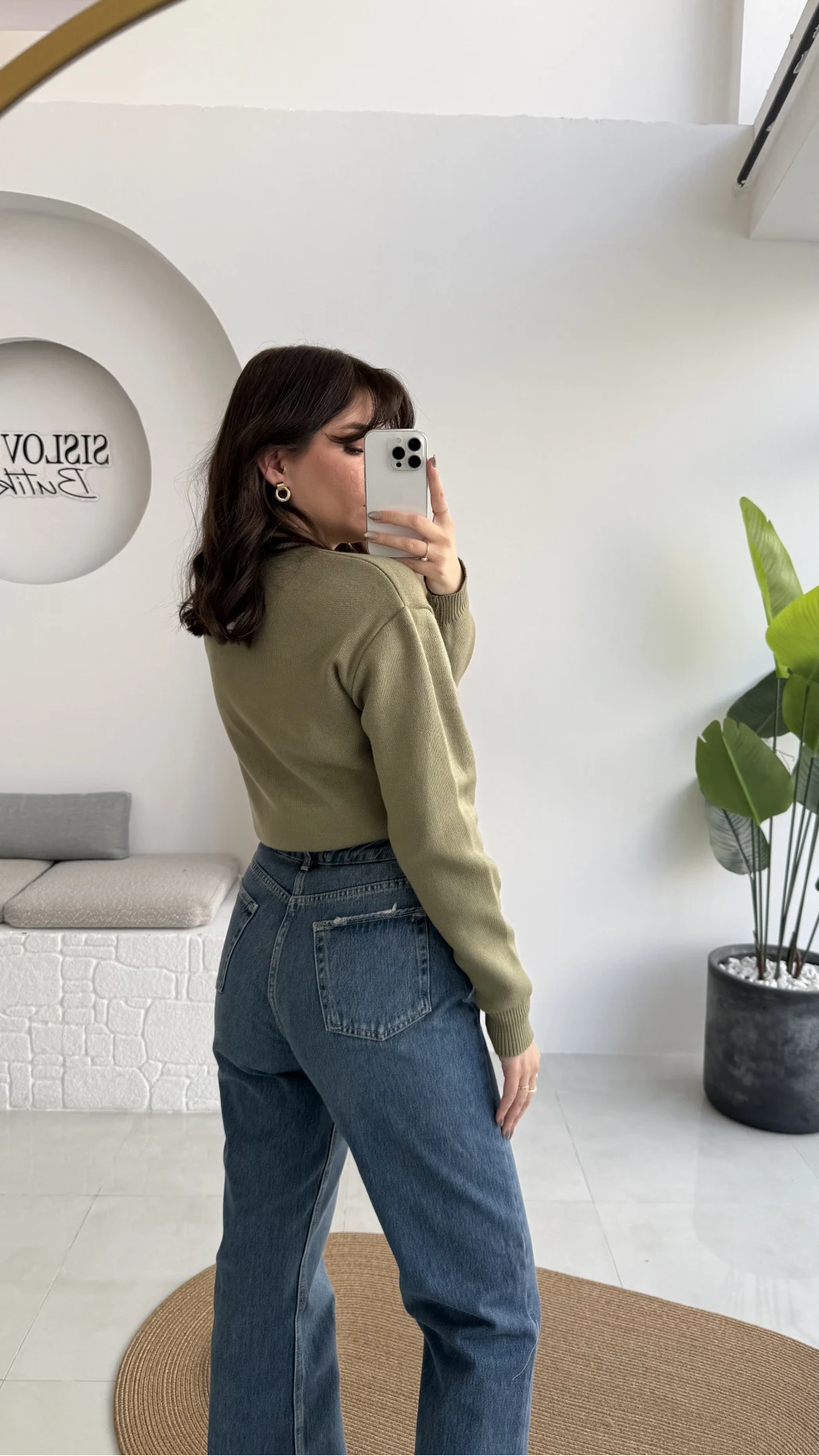 Merly Kalp Düğmeli Triko Hırka - Mint