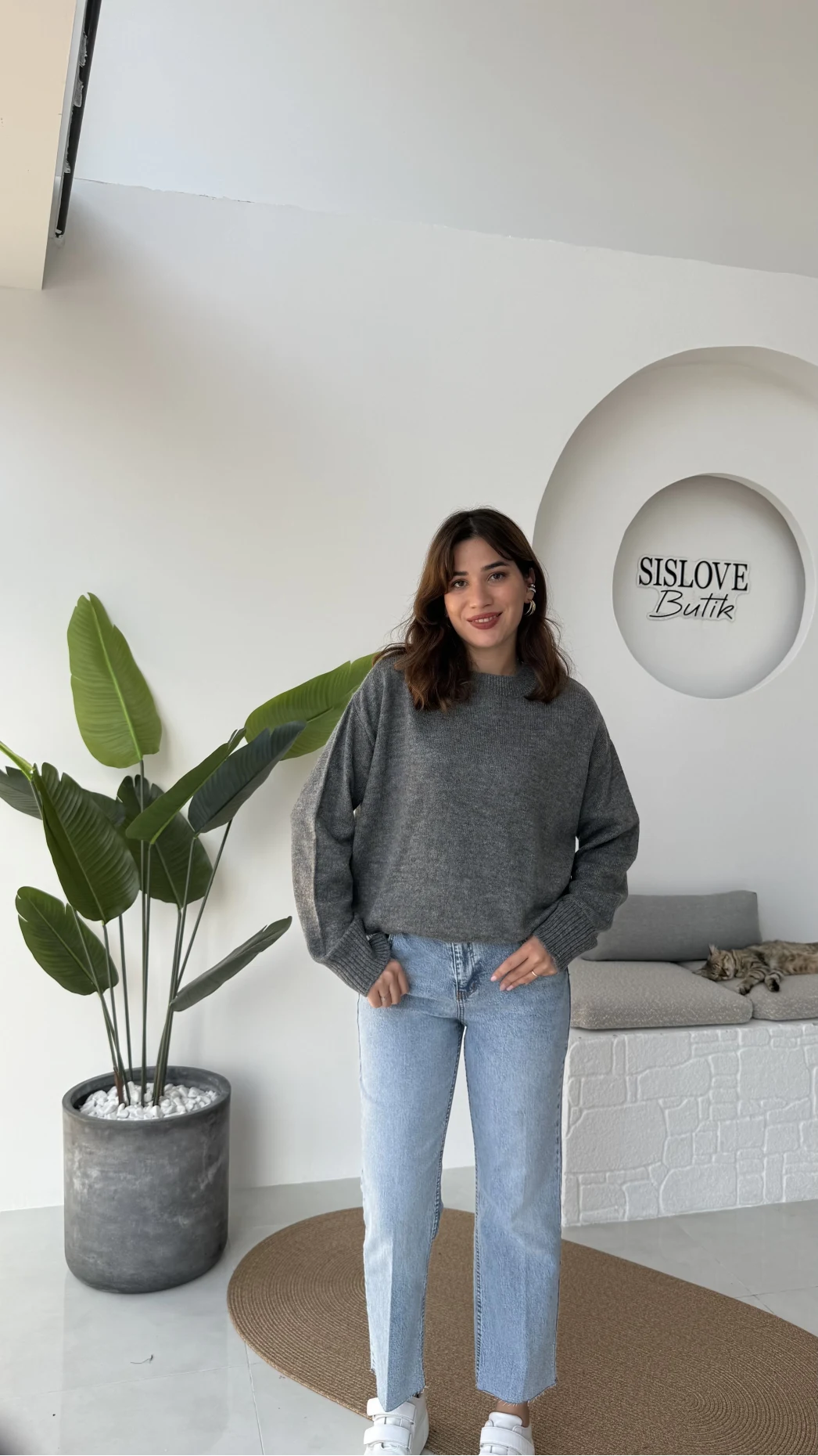 Mia Bisiklet Yaka Kazak - Antrasit