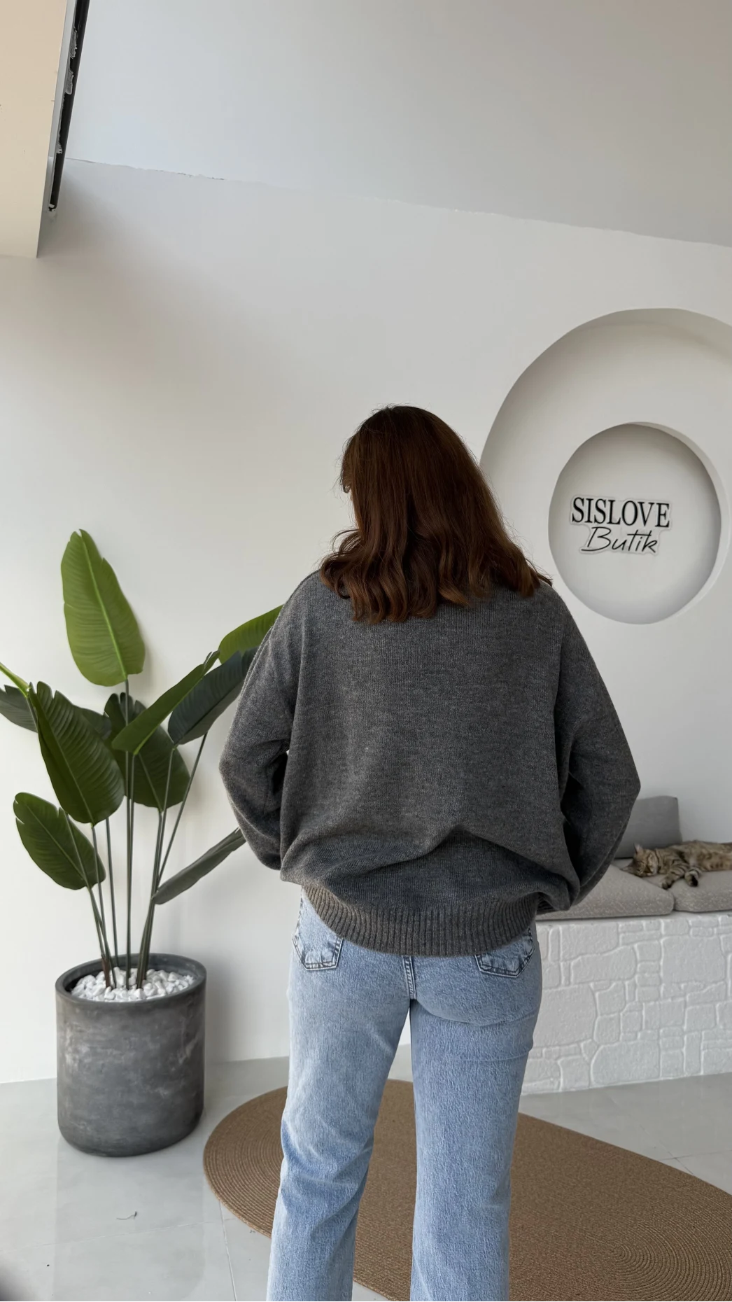 Mia Bisiklet Yaka Kazak - Antrasit