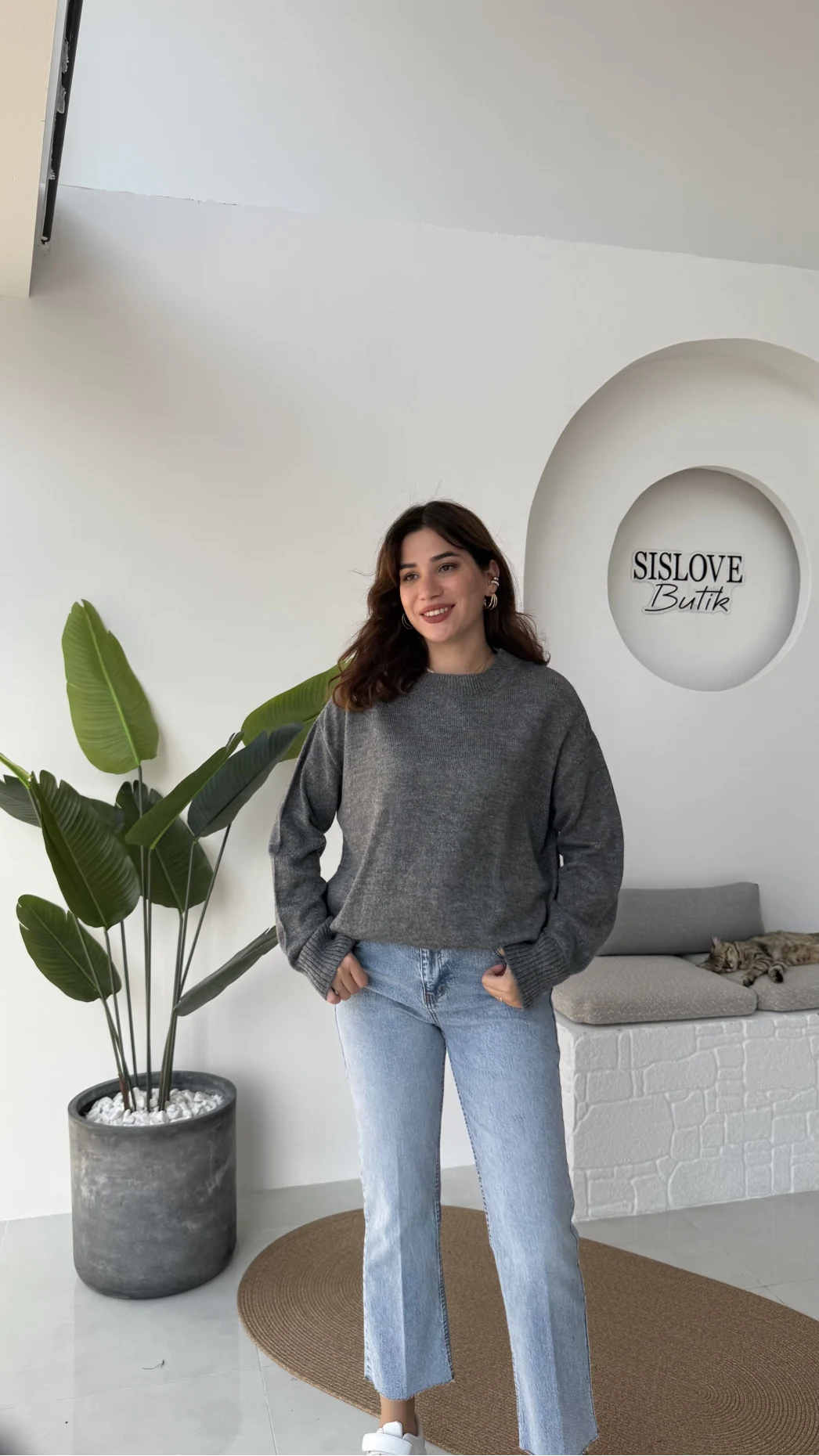 Mia Bisiklet Yaka Kazak - Antrasit