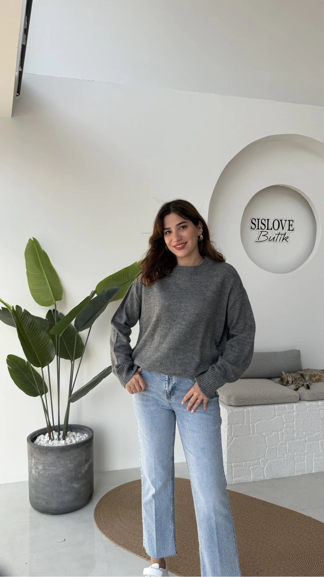 Mia Bisiklet Yaka Kazak - Antrasit