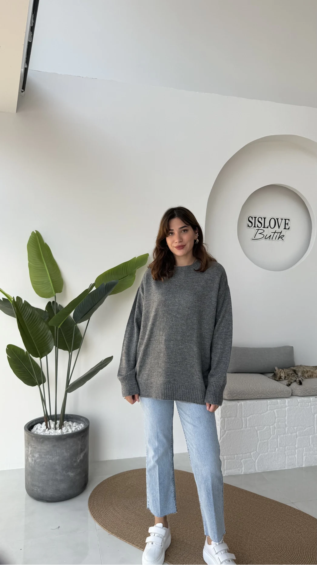 Mia Bisiklet Yaka Kazak - Antrasit