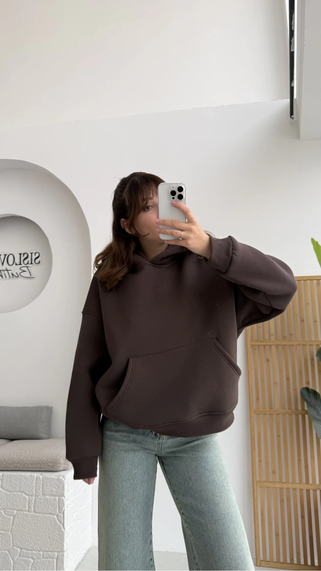 Michelle Kapüşonlu Sweatshirt - Acı Kahve