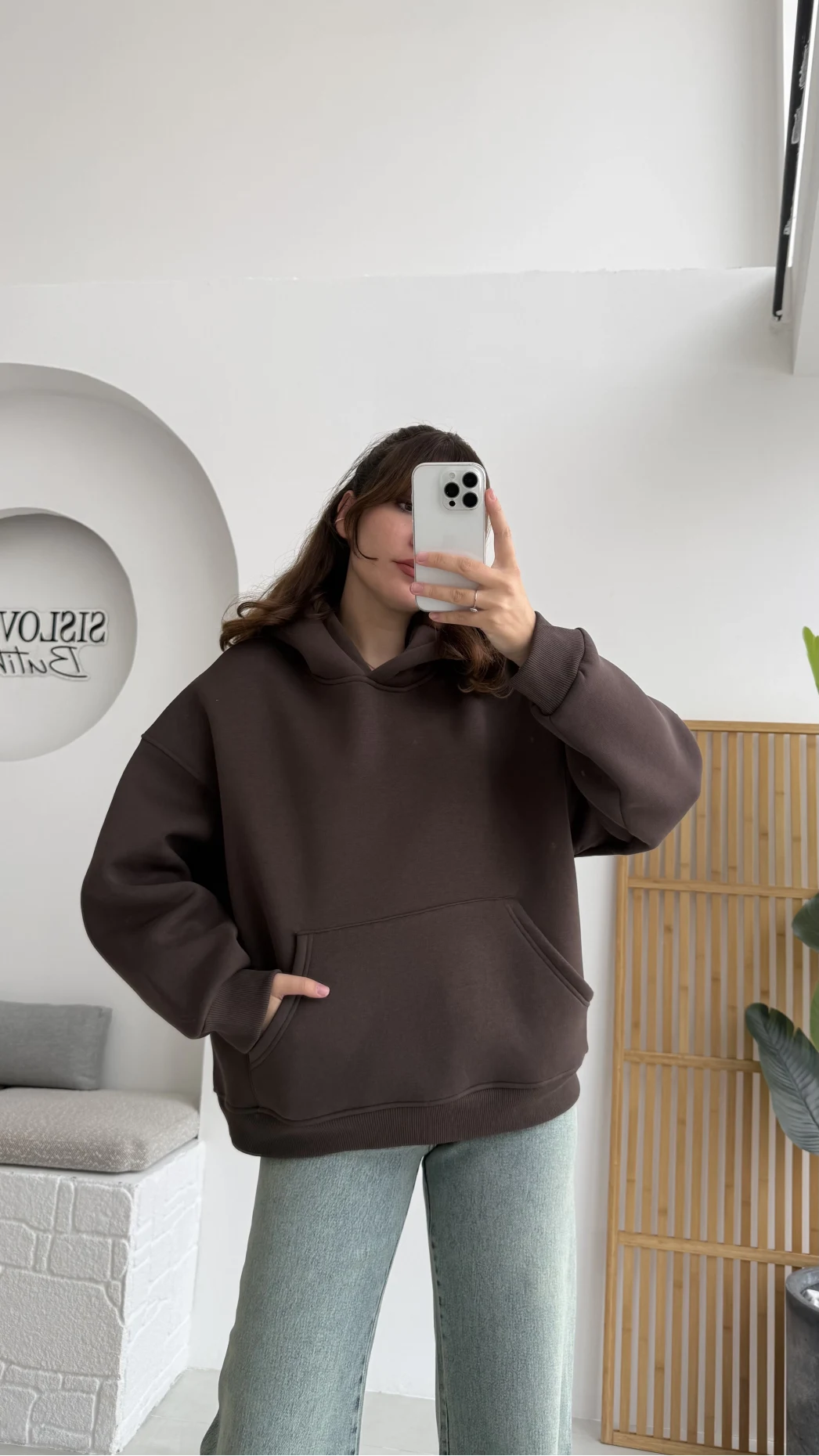 Michelle Kapüşonlu Sweatshirt - Acı Kahve