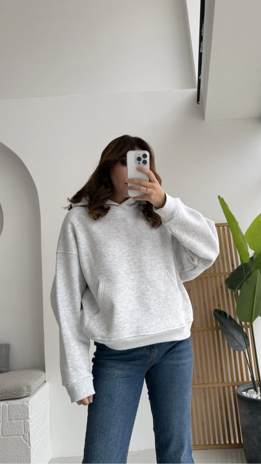 Michelle Kapüşonlu Sweatshirt - Gri