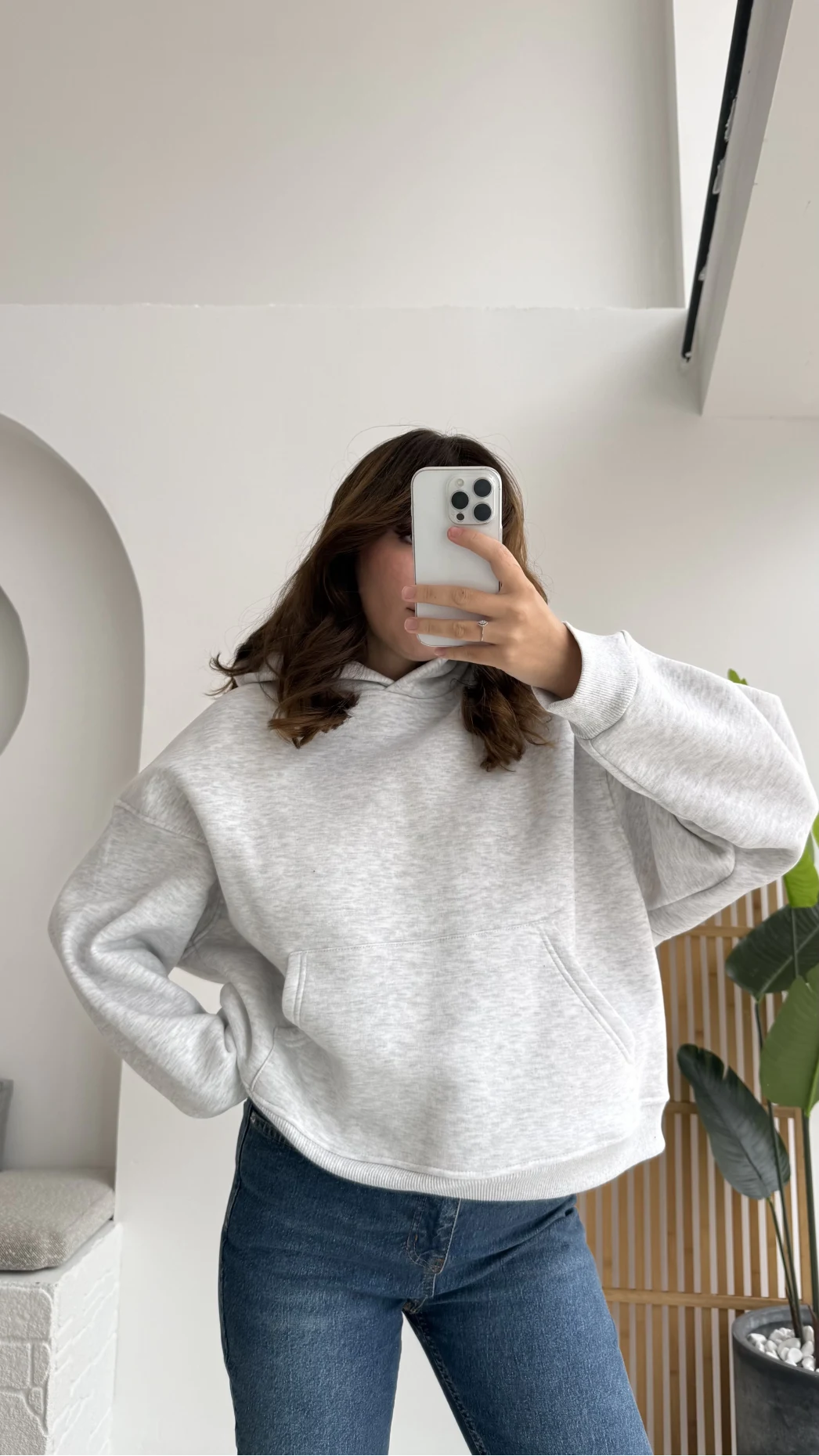 Michelle Kapüşonlu Sweatshirt - Gri