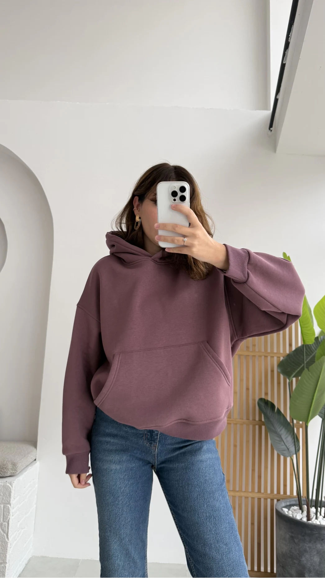 Michelle Kapüşonlu Sweatshirt - Gül Kurusu