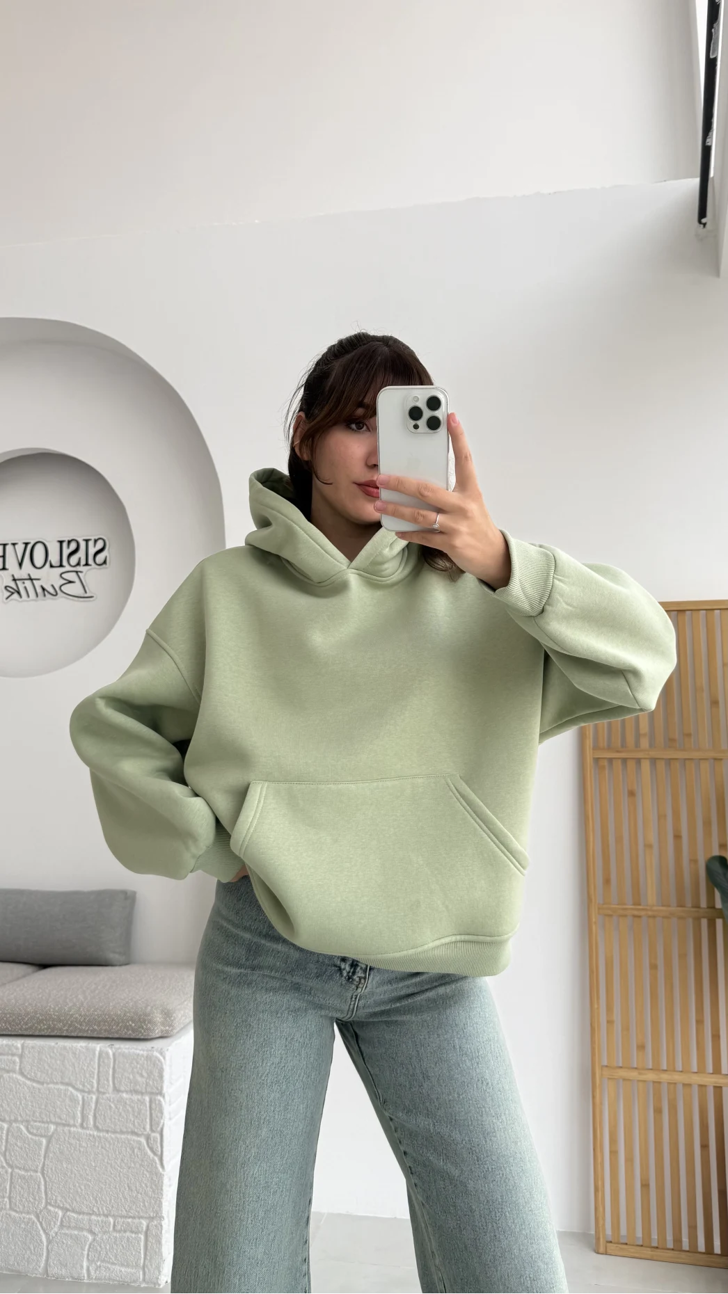Michelle Kapüşonlu Sweatshirt - Mint