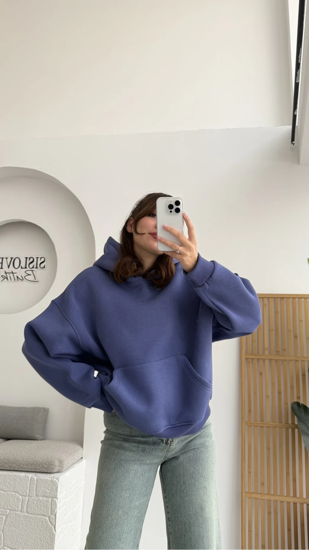 Michelle Kapüşonlu Sweatshirt - Lavanta Mavisi