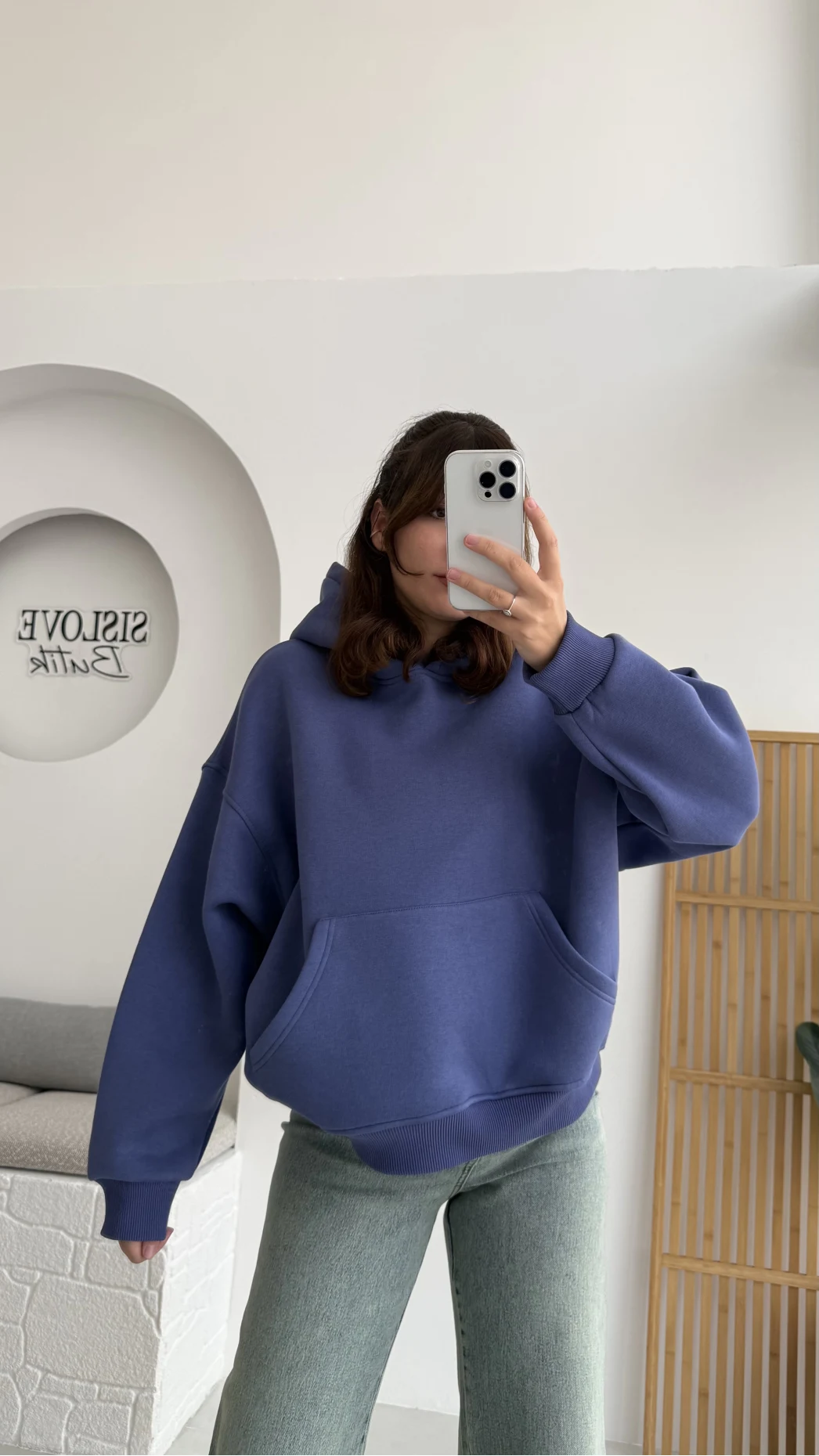 Michelle Kapüşonlu Sweatshirt - Lavanta Mavisi