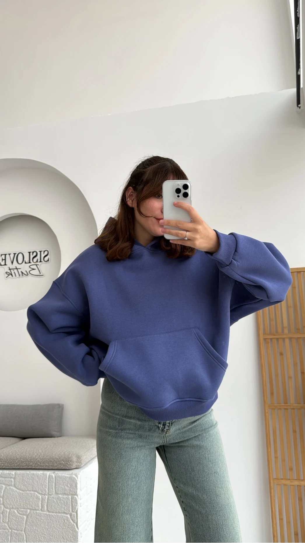 Michelle Kapüşonlu Sweatshirt - Lavanta Mavisi