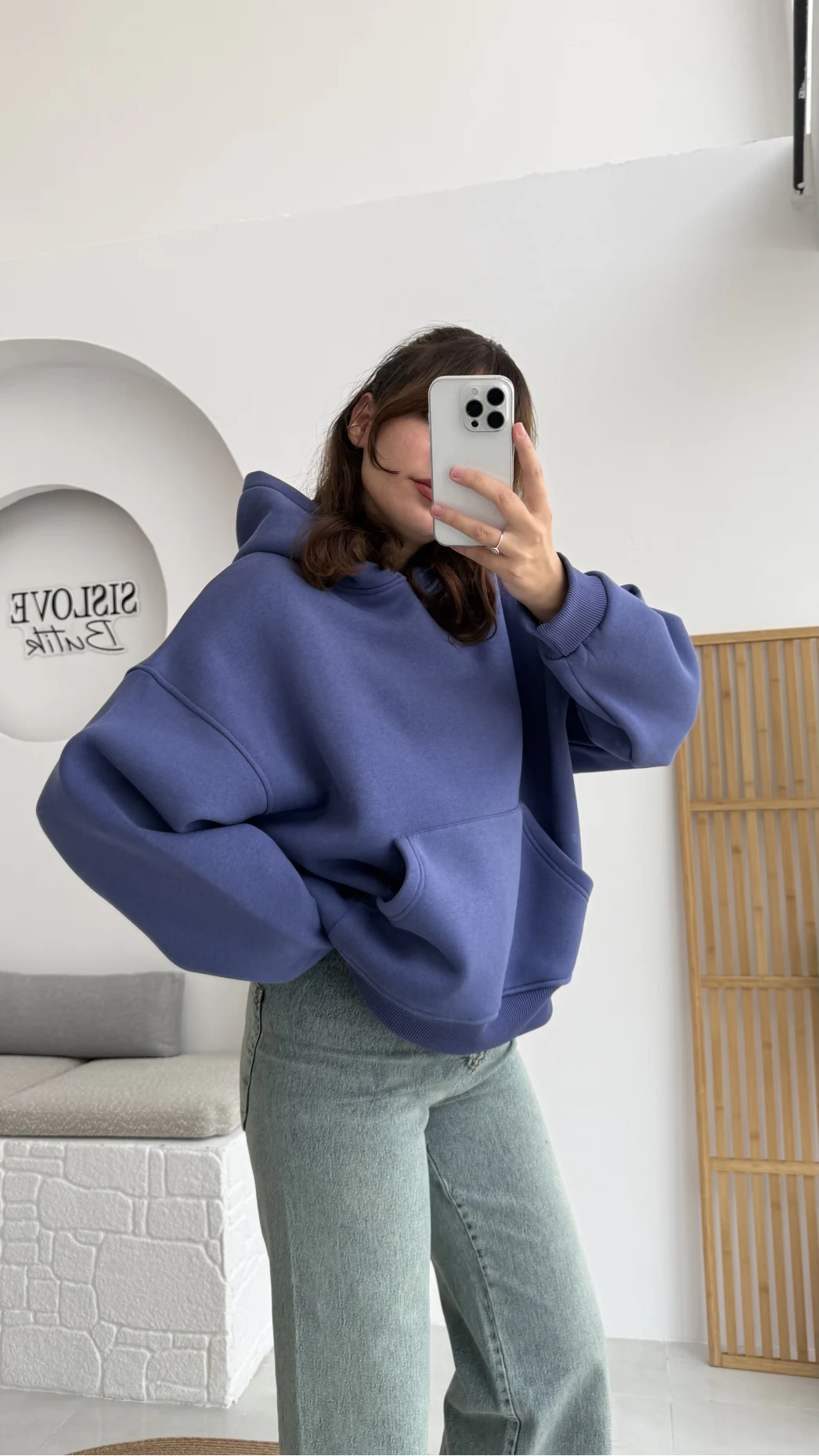 Michelle Kapüşonlu Sweatshirt - Lavanta Mavisi