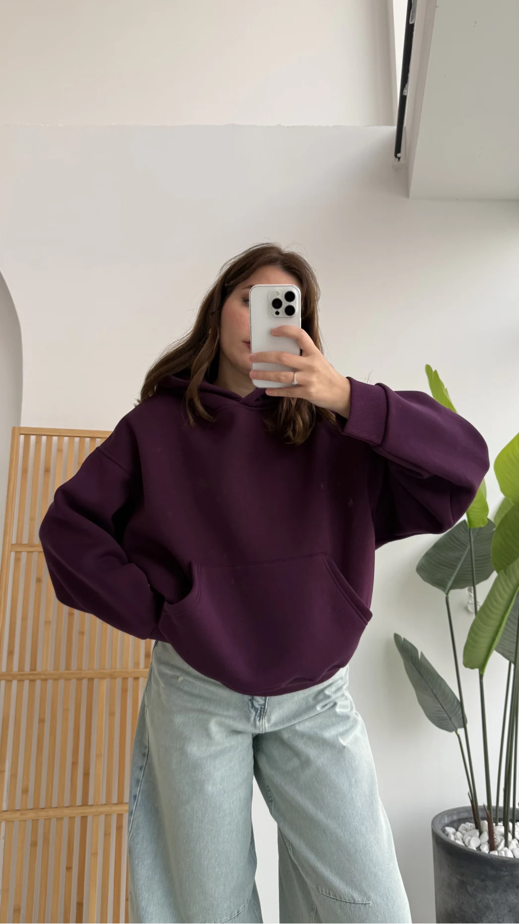Michelle Kapüşonlu Sweatshirt - Mürdüm