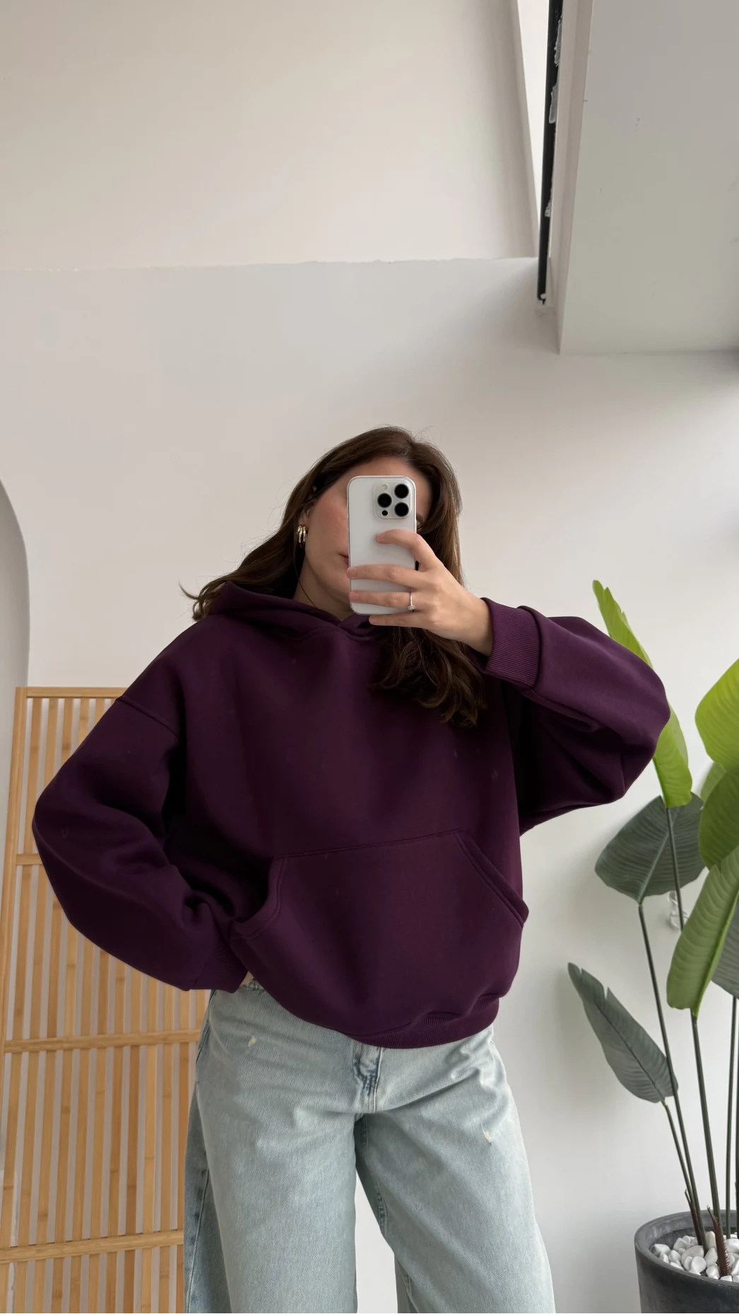 Michelle Kapüşonlu Sweatshirt - Mürdüm