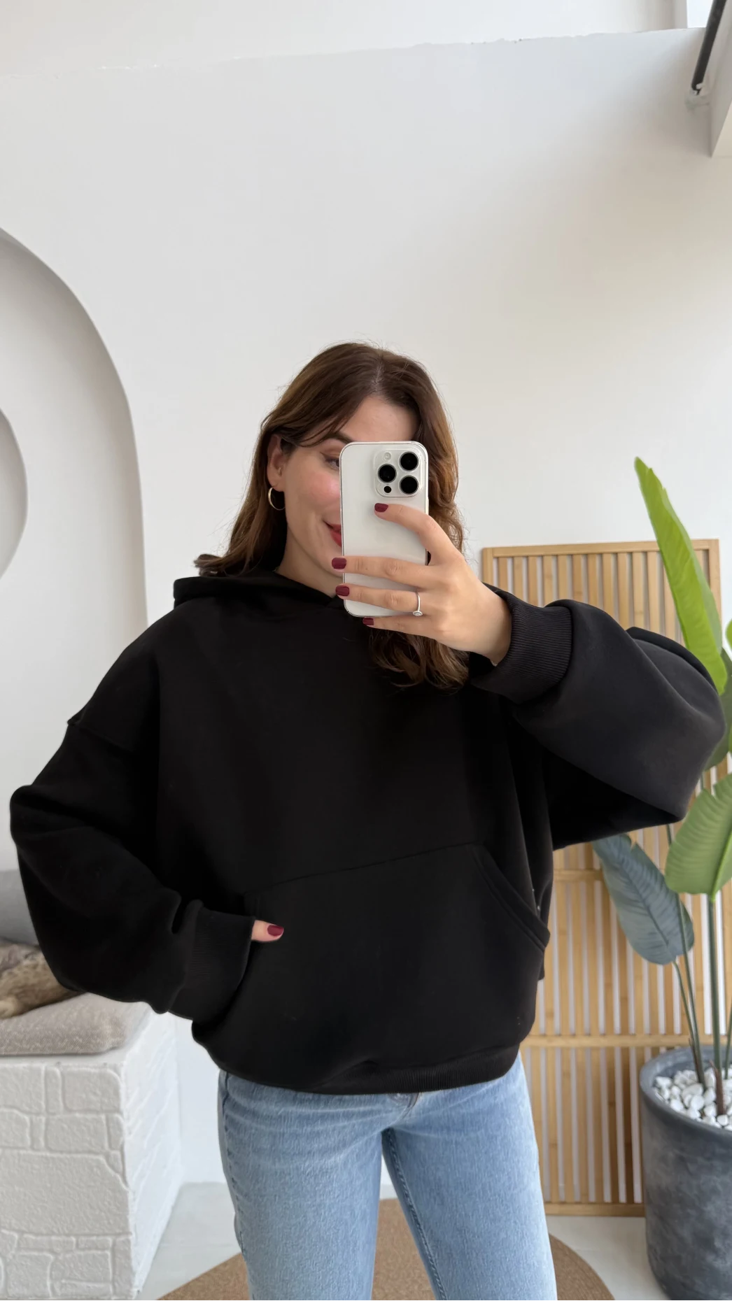 Michelle Kapüşonlu Sweatshirt - Siyah