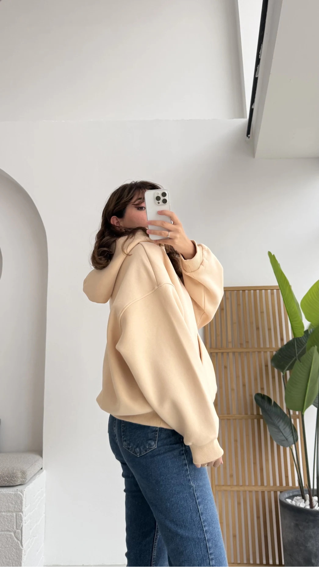 Michelle Kapüşonlu Sweatshirt - Yavruağzı