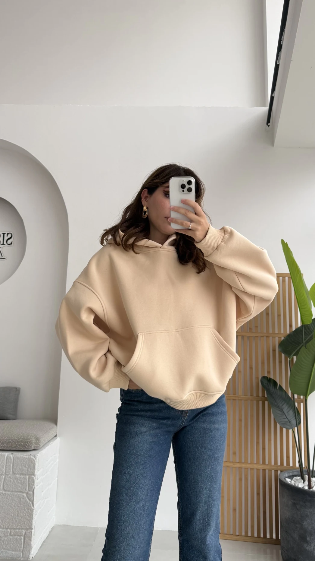 Michelle Kapüşonlu Sweatshirt - Yavruağzı