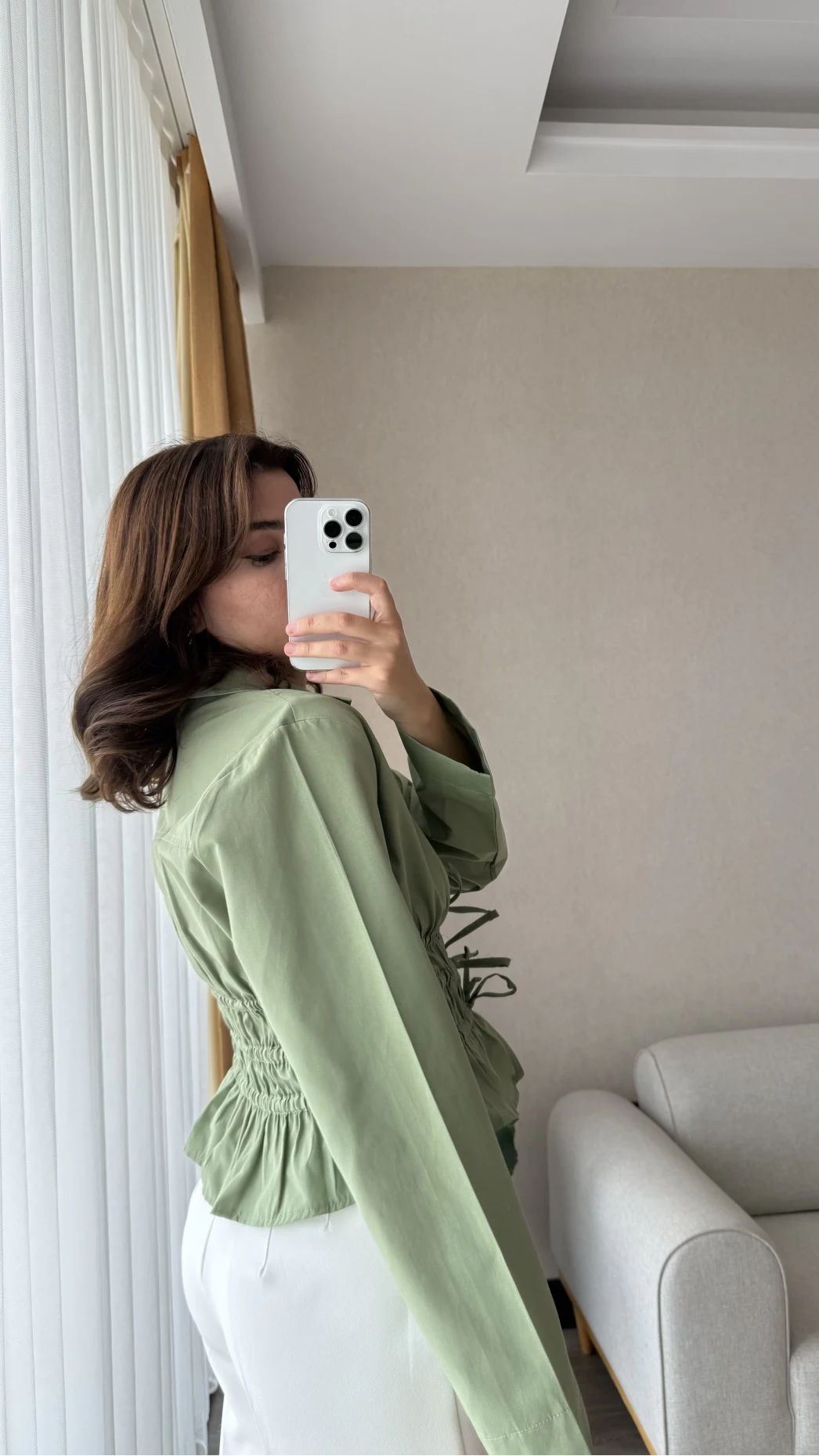 Miller Önden Bağlamalı Poplin Gömlek Haki