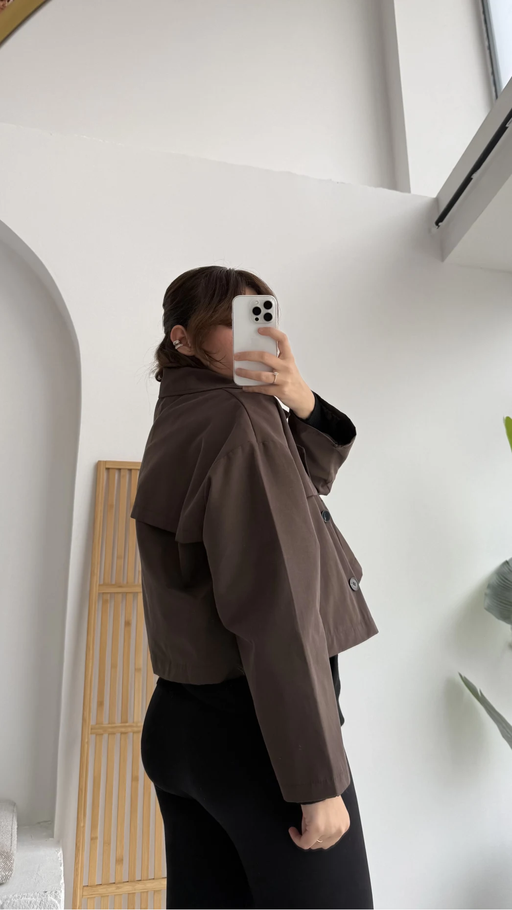 Millie Yarım Trençkot - Kahverengi