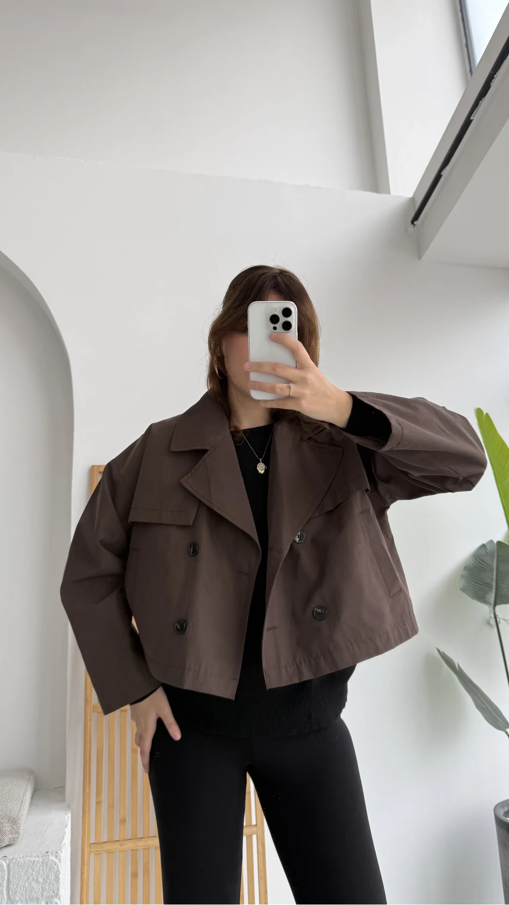 Millie Yarım Trençkot - Kahverengi