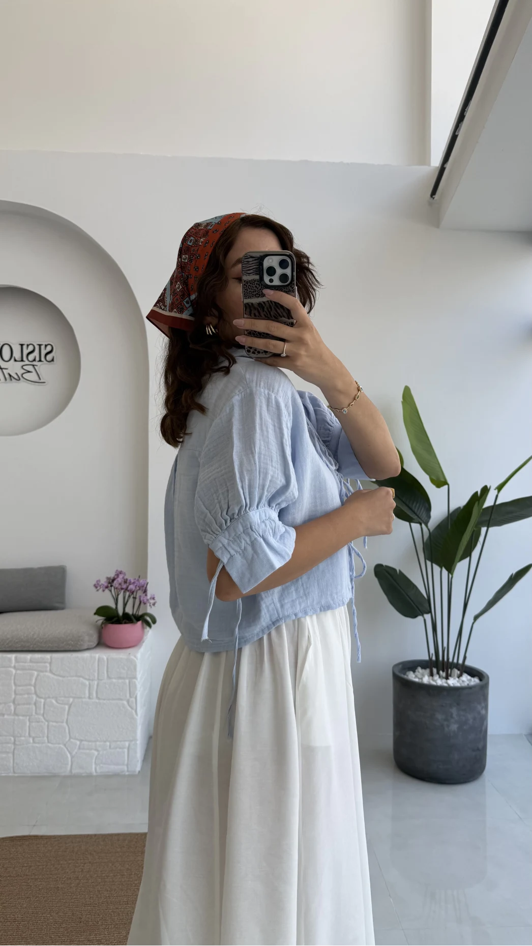 Mina İp Detay Gömlek - Bebe Mavisi - 2111