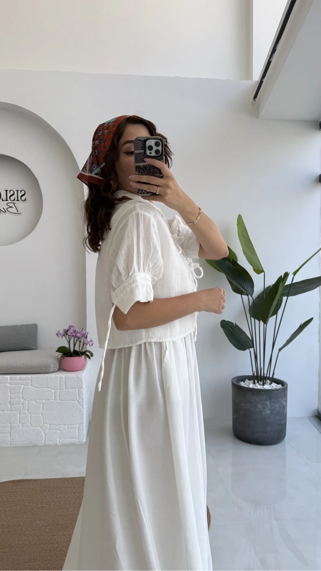 Mina İp Detay Gömlek - Kırık Beyaz - 2111