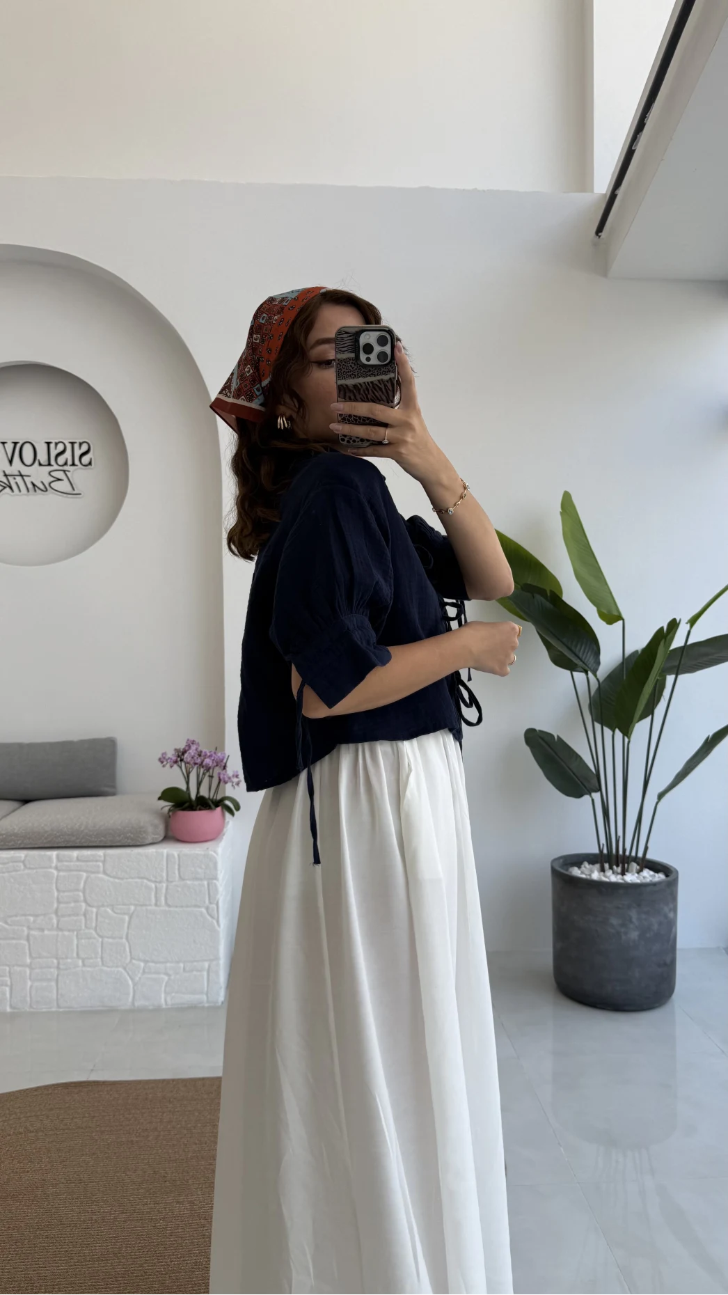 Mina İp Detay Gömlek - Lacivert - 2111