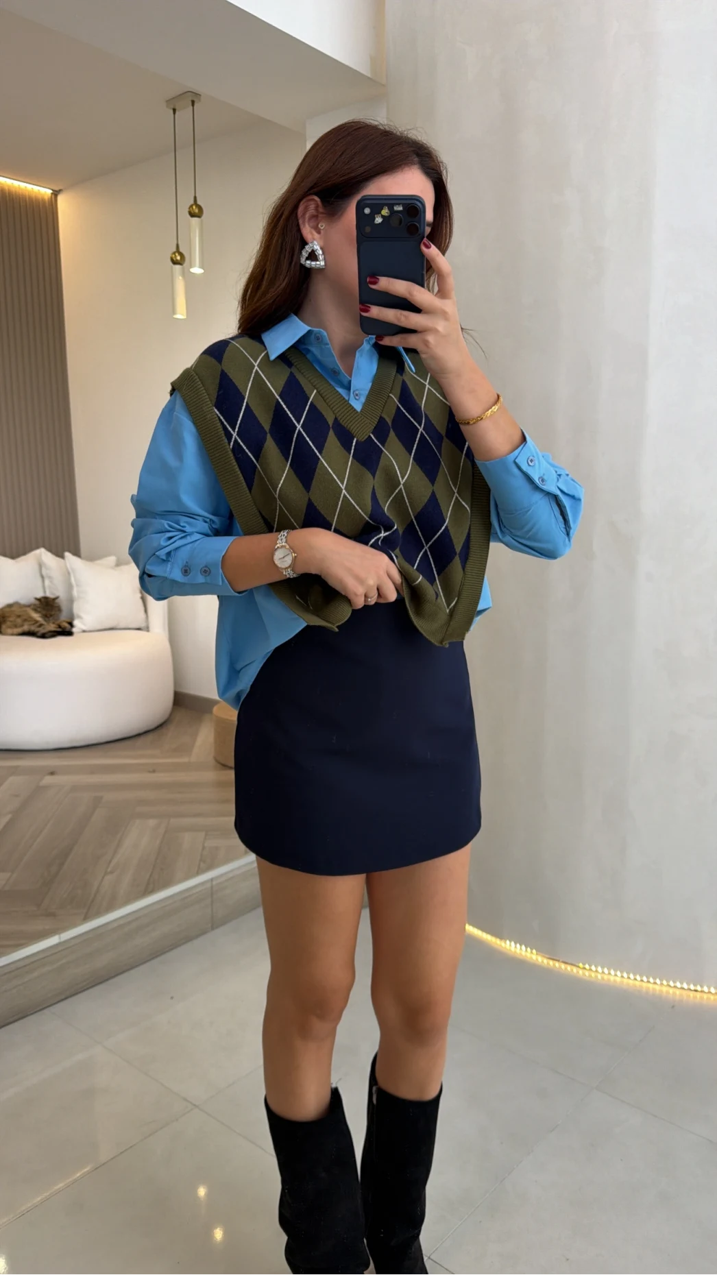Mini Şort Etek - Lacivert - Kod: 302