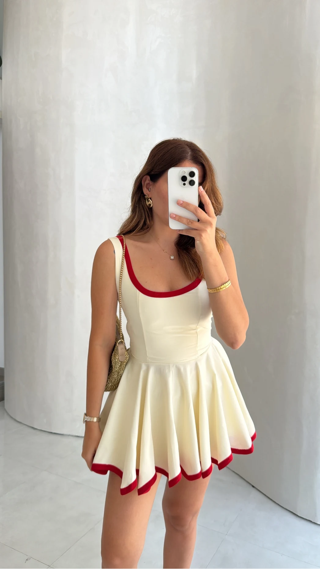 Mini Şortlu Elbise - Kırmızı - Kod: 1092
