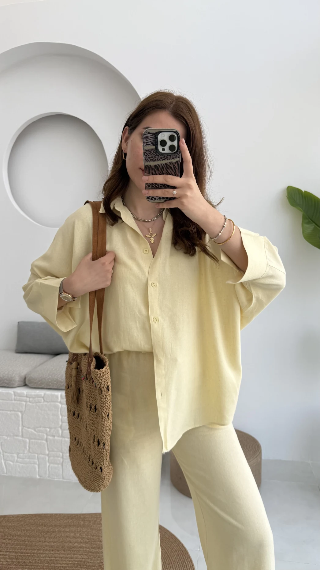 Mirabella Gömlek Pantolon Takım Sarı - 8674