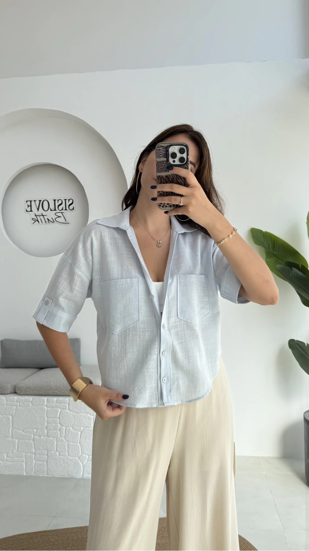 Mitzi Cepli Gömlek - Bebe Mavisi - 2112