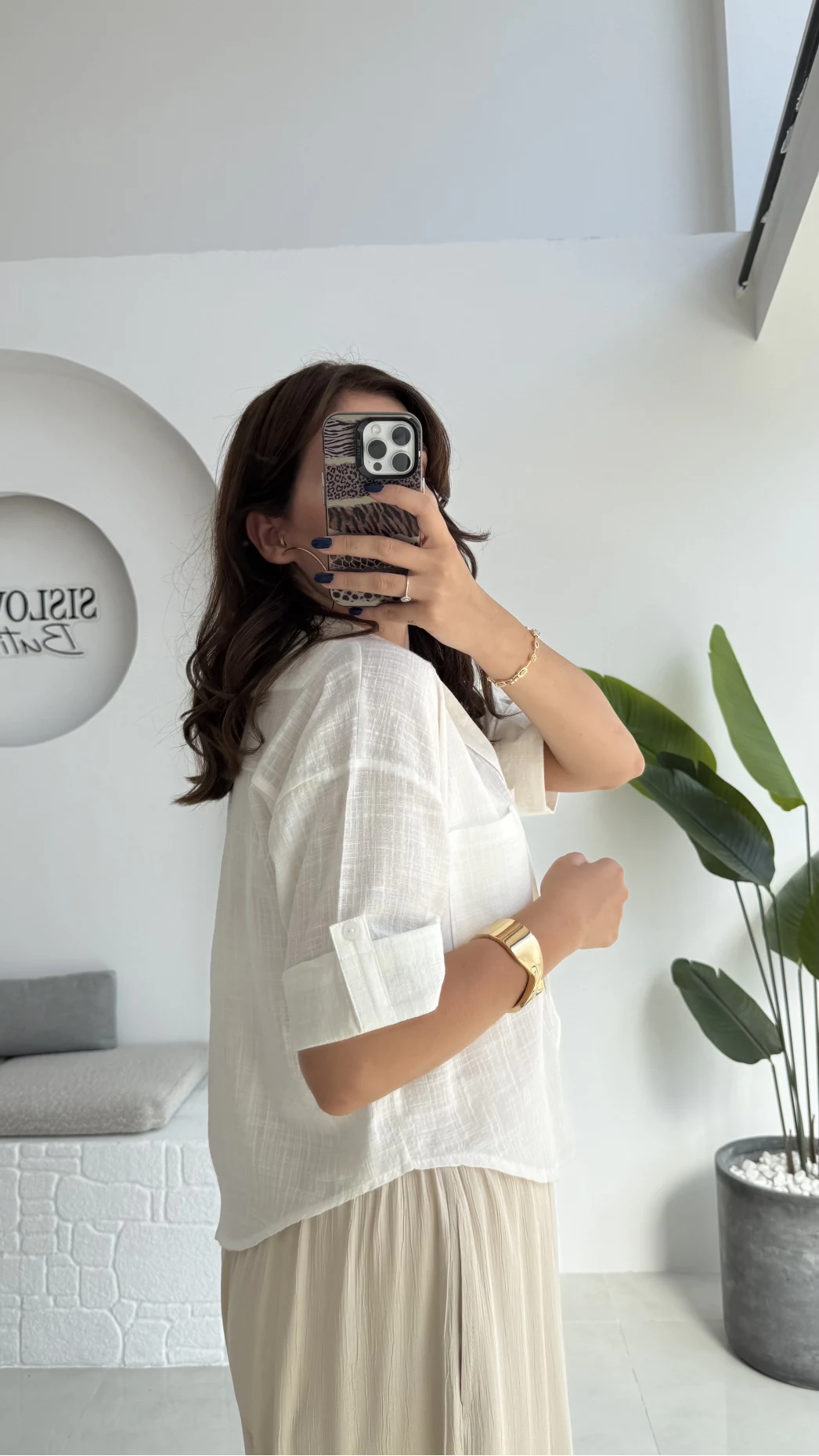 Mitzi Cepli Gömlek - Kırık Beyaz - 2112