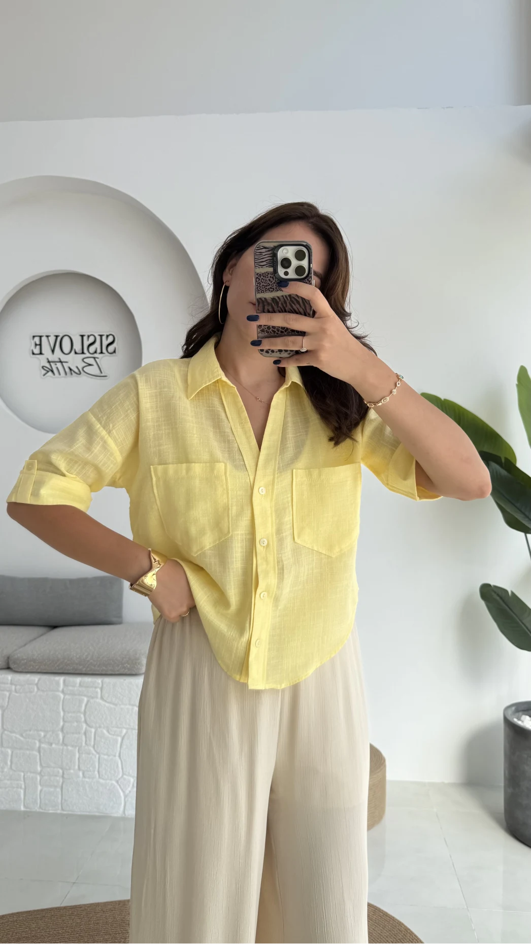 Mitzi Cepli Gömlek - Sarı - 2112