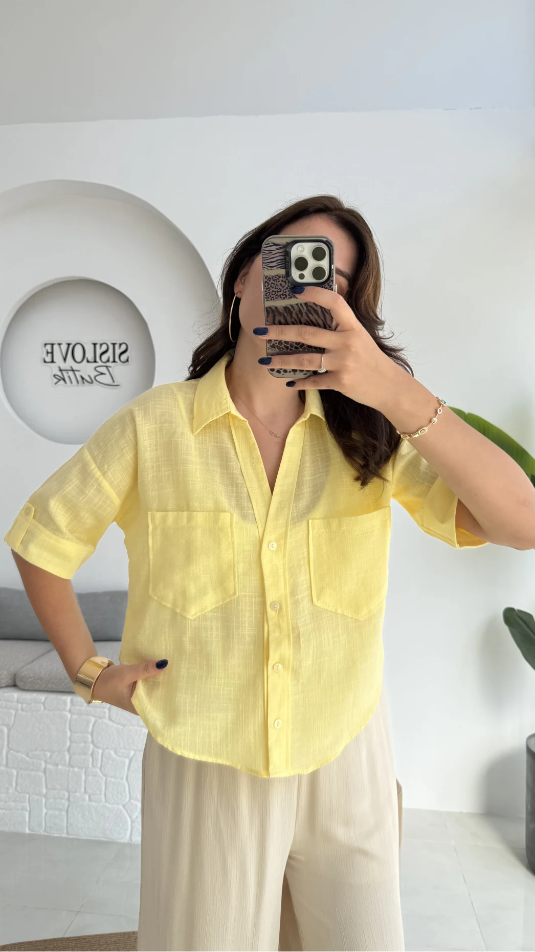 Mitzi Cepli Gömlek - Sarı - 2112