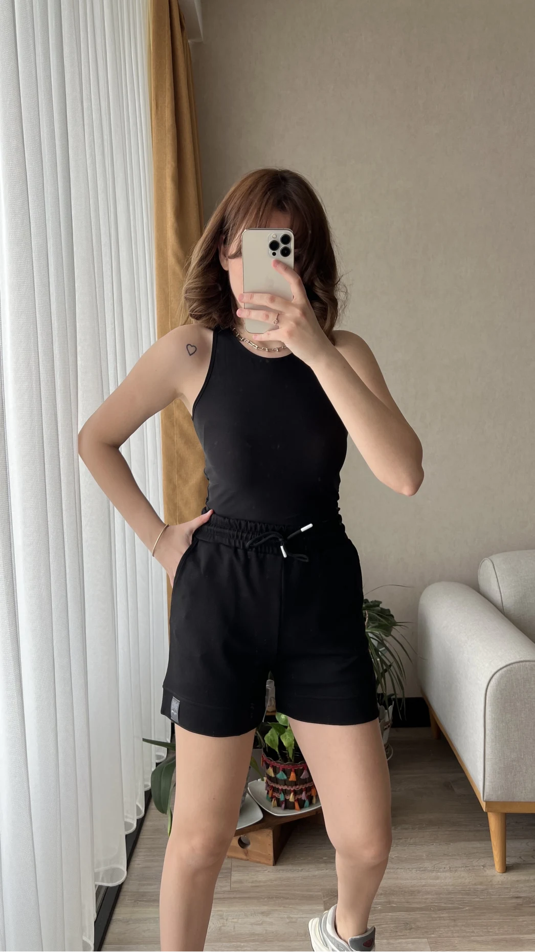 Modal Kumaş Siyah Şort