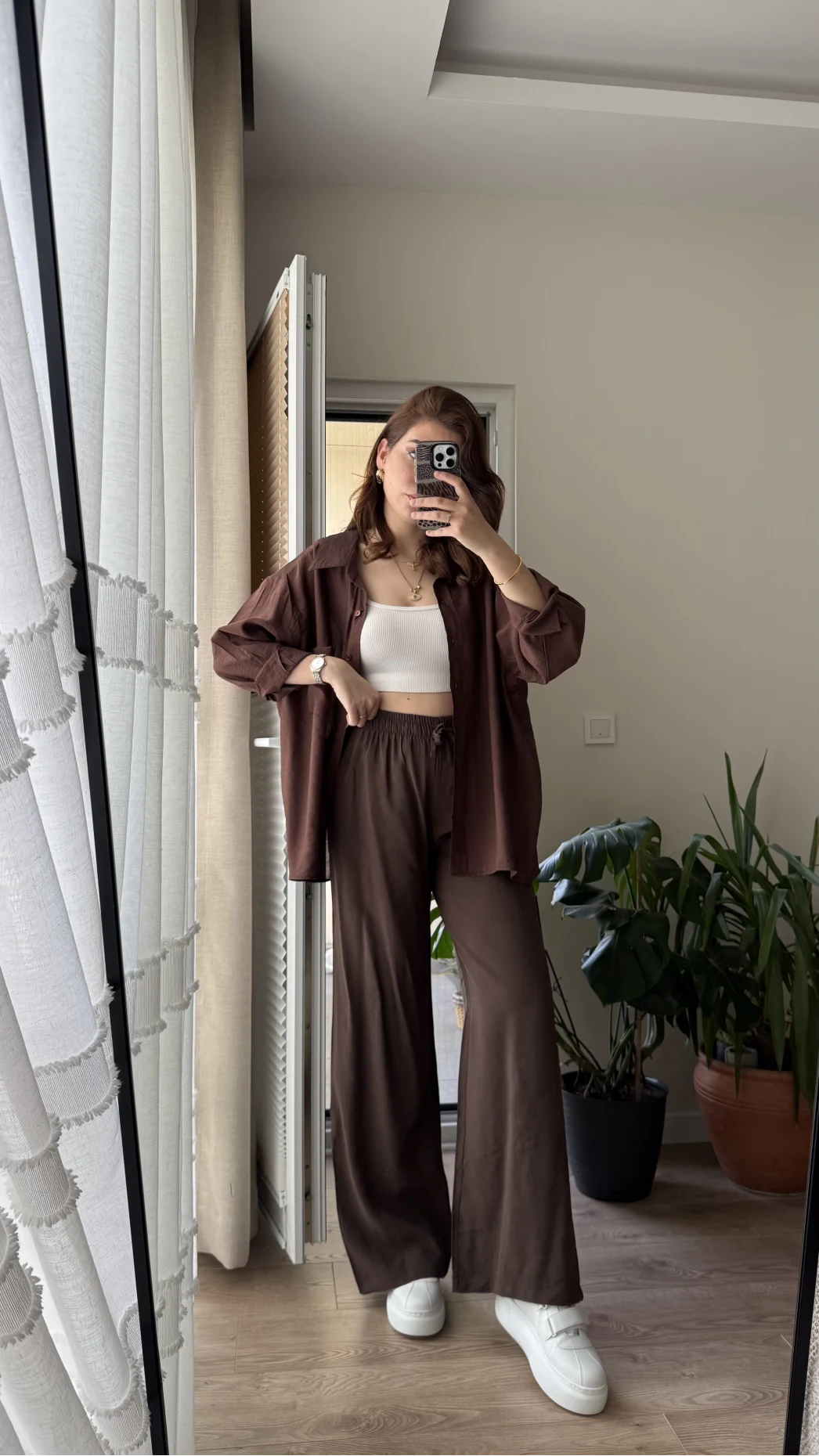 Modal Palazzo Acı Kahve Pantolon - 1097