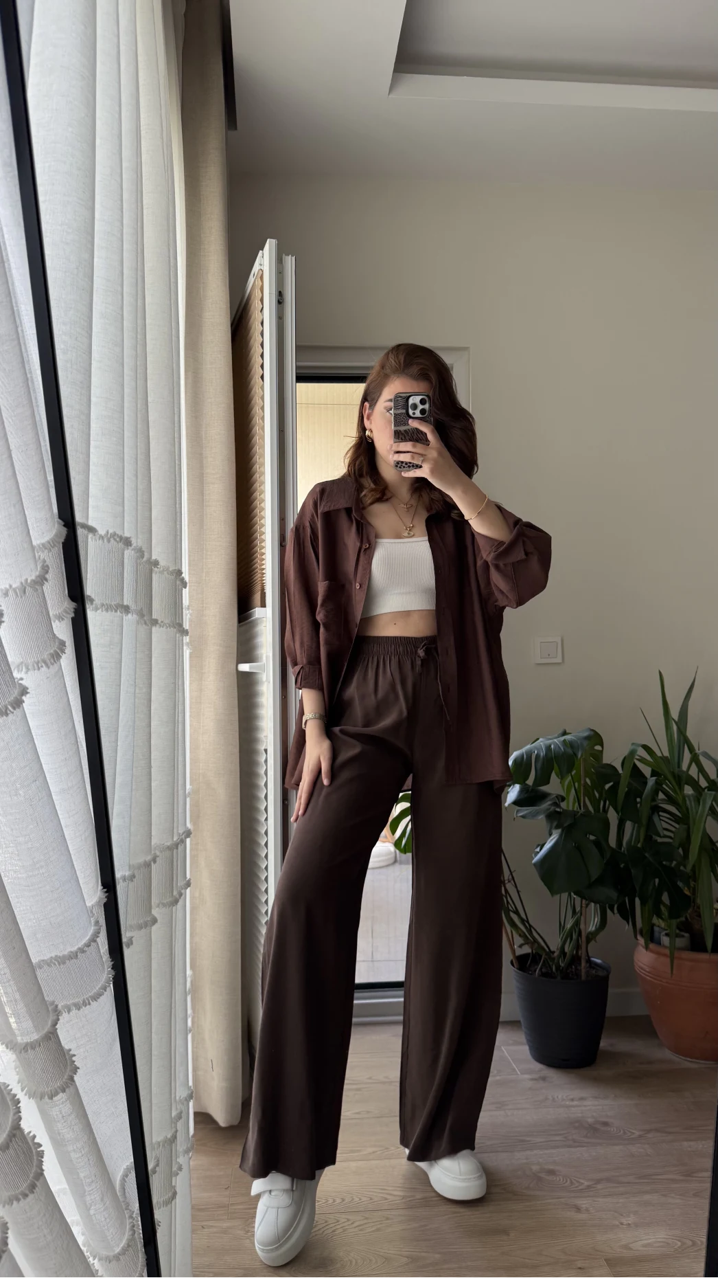 Modal Palazzo Acı Kahve Pantolon - 1097