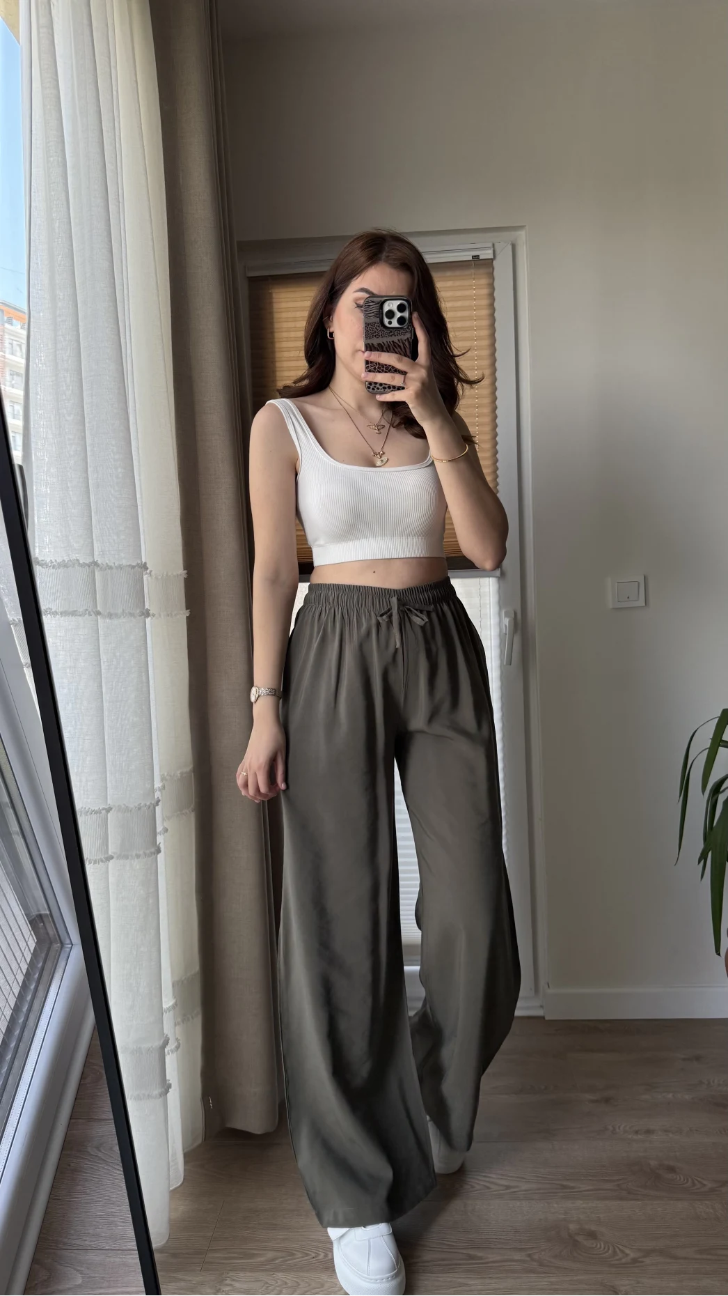 Modal Palazzo Haki Pantolon - 1097