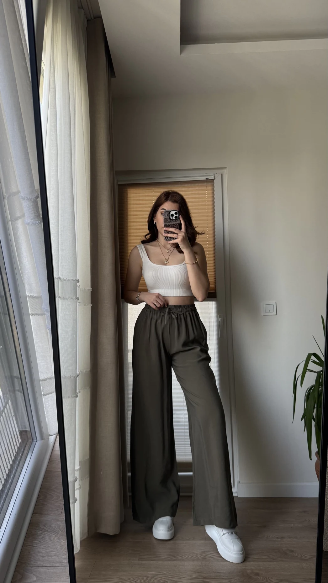 Modal Palazzo Haki Pantolon - 1097