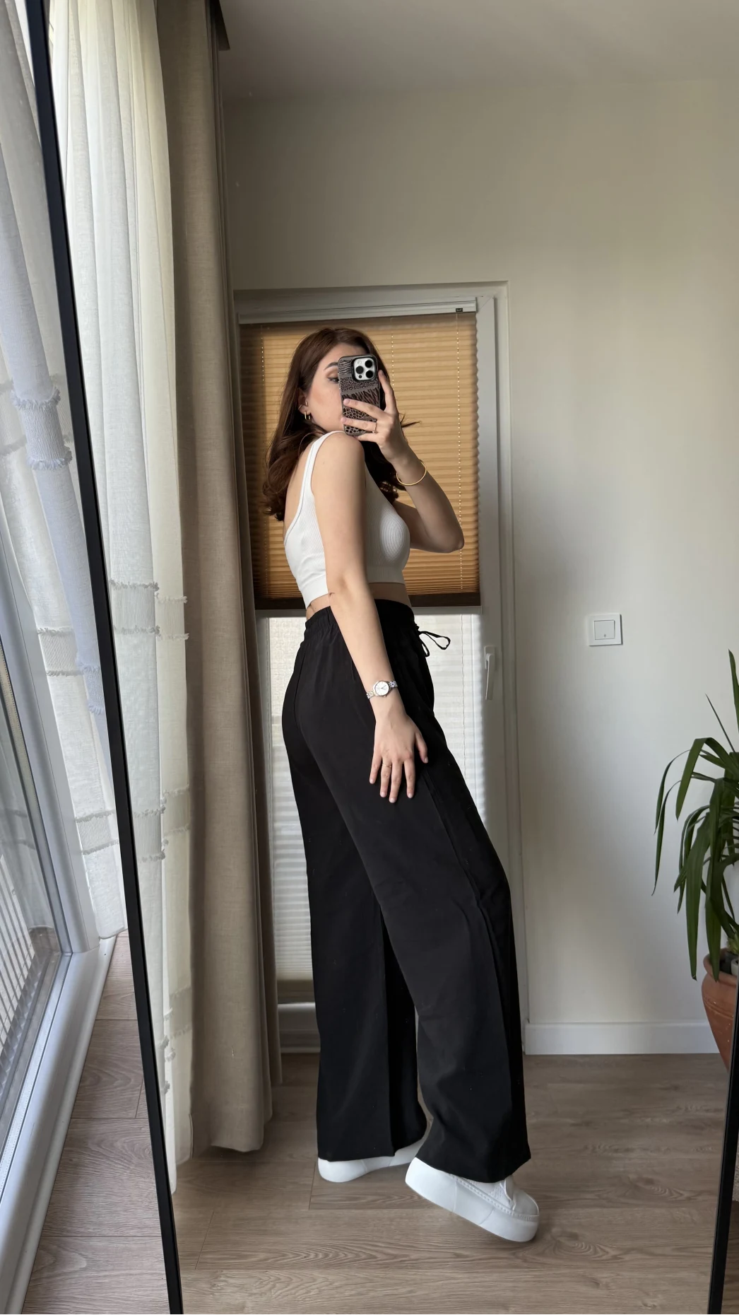 Modal Palazzo Siyah Pantolon - 1097