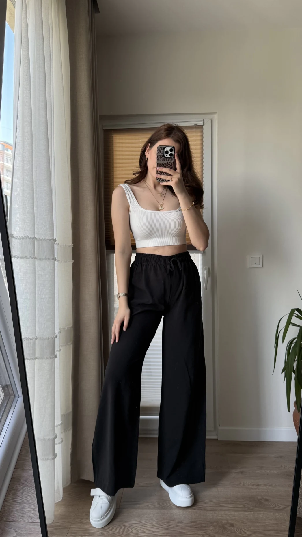 Modal Palazzo Siyah Pantolon - 1097