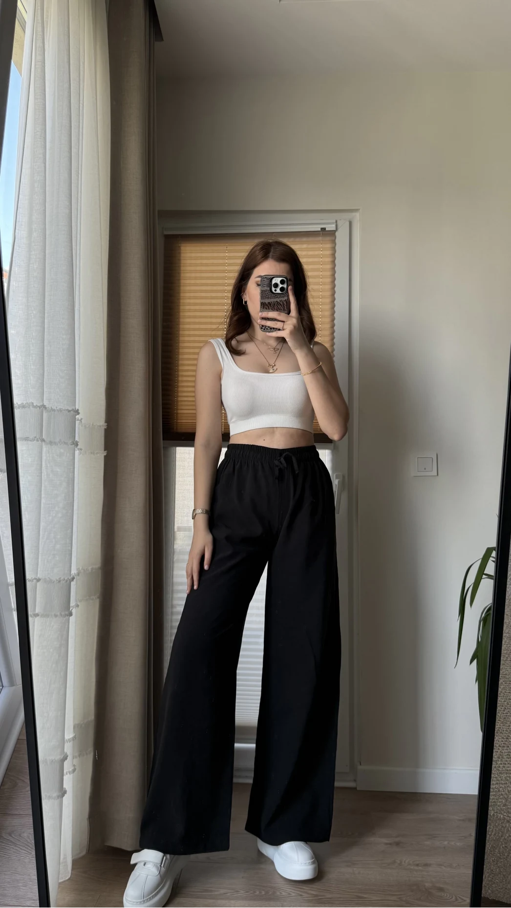 Modal Palazzo Siyah Pantolon - 1097