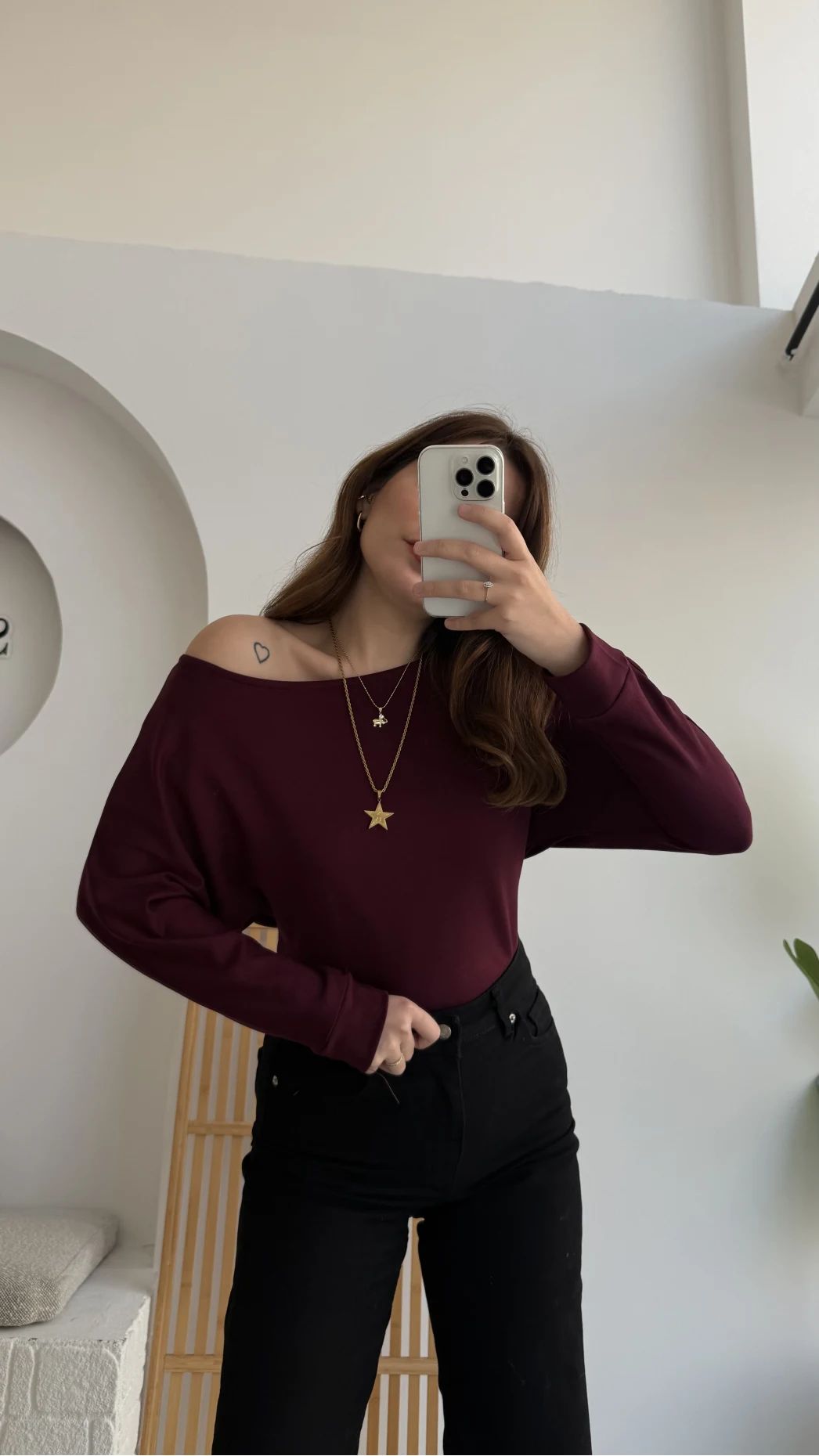 Moira Kayık Yaka Yarasa Kol Bluz - Bordo